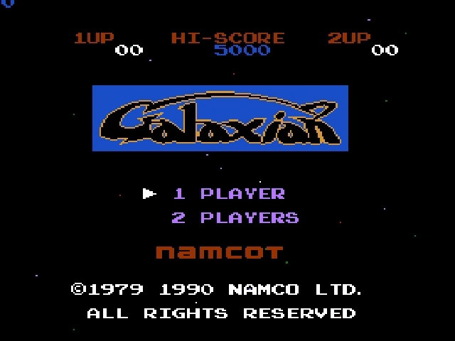 Galaxian title screen for Famicom Disk System